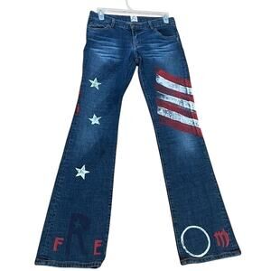 JOIE HAND PAINT FLAG FREEDOM JEANS SIZE 26
